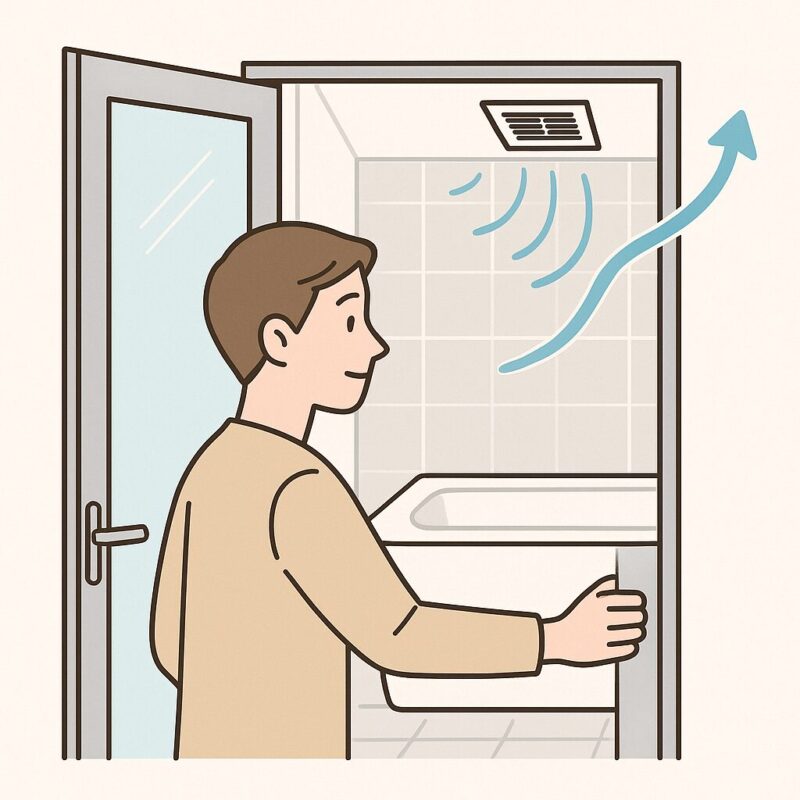 ユニットバス換気中
