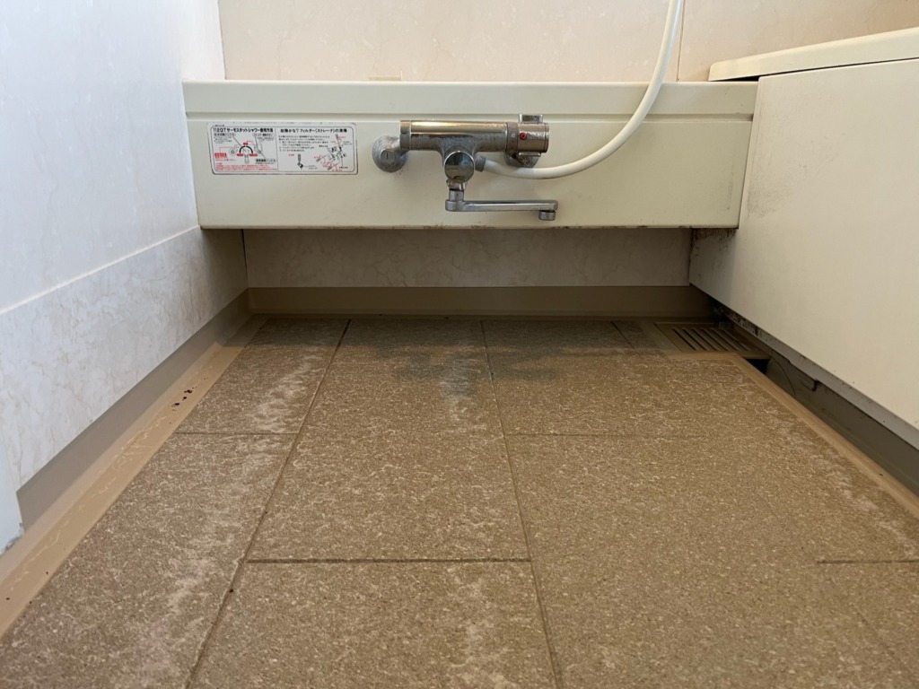 壁面下部にパネルを張ったユニットバス